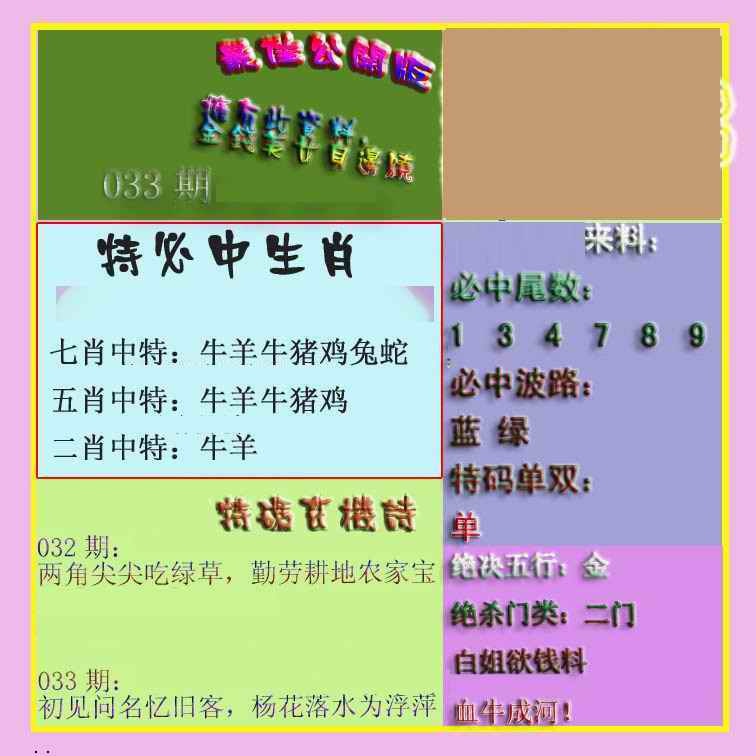 033期波肖门尾最佳公开版[图]